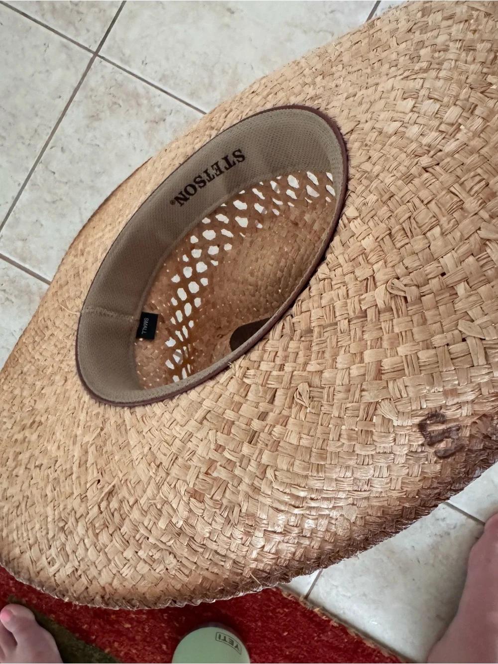 Stetson Brown Straw Cowboy Hat with Concho Band